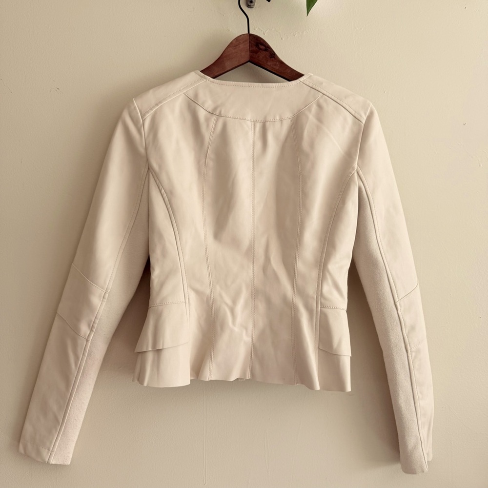 Vero Moda Light Beige Leather Jacket size S - Picture 2 of 8